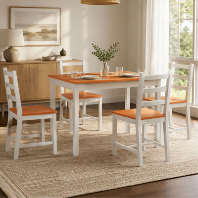 Modern Dining Table Set with Solid Wood Kitchen Table and Chairs for Dining Room