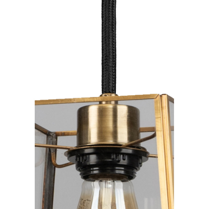 Riggsby Glass Lantern Vintage Style Industrial 1 - Light Pendant