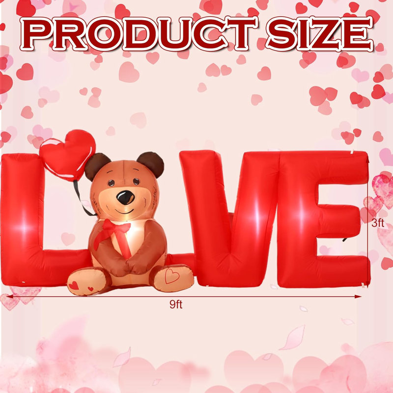 Lettres d'amour avec ours gonflable