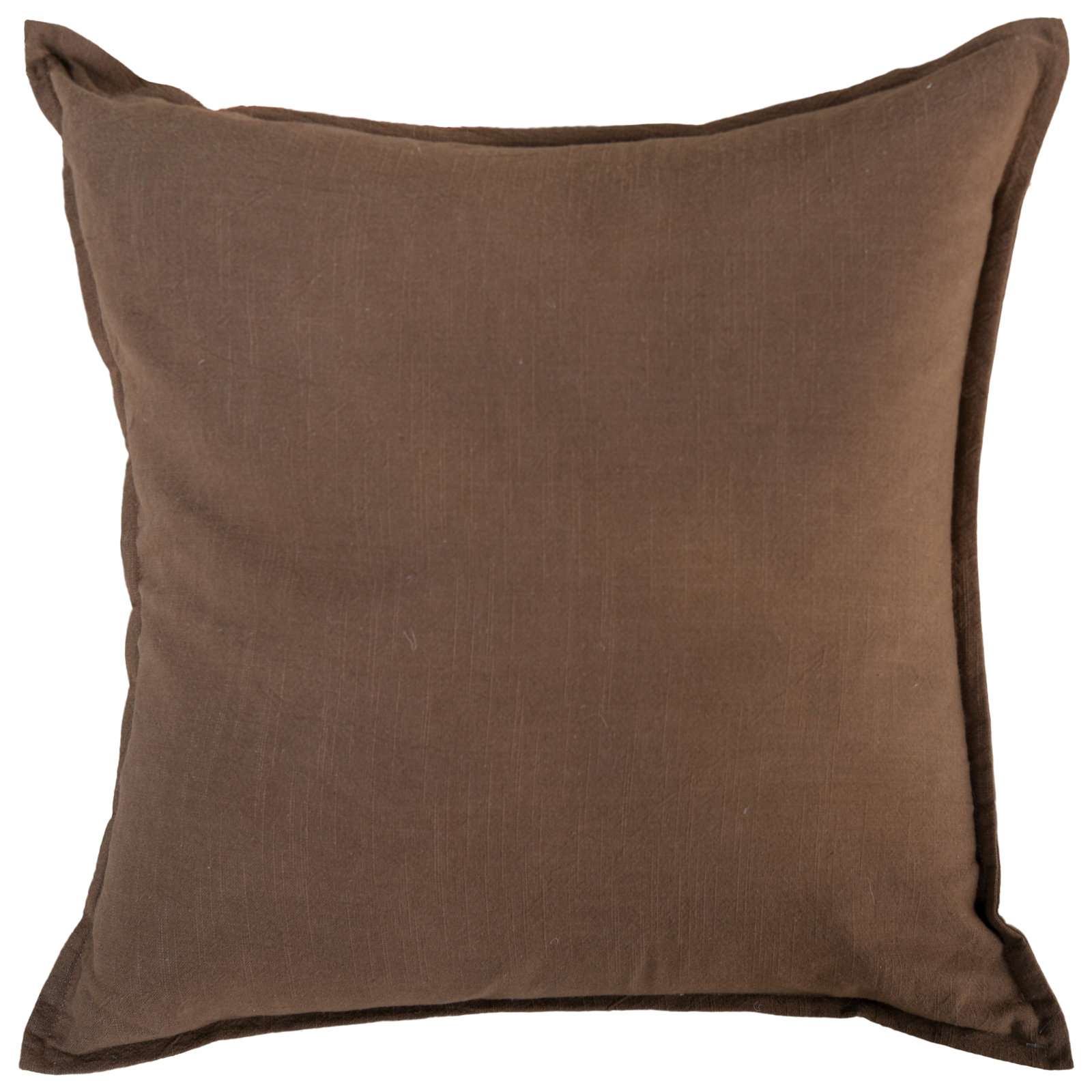 100% Cotton Poly Filled Throw Pillow, Poly Fill, Brown