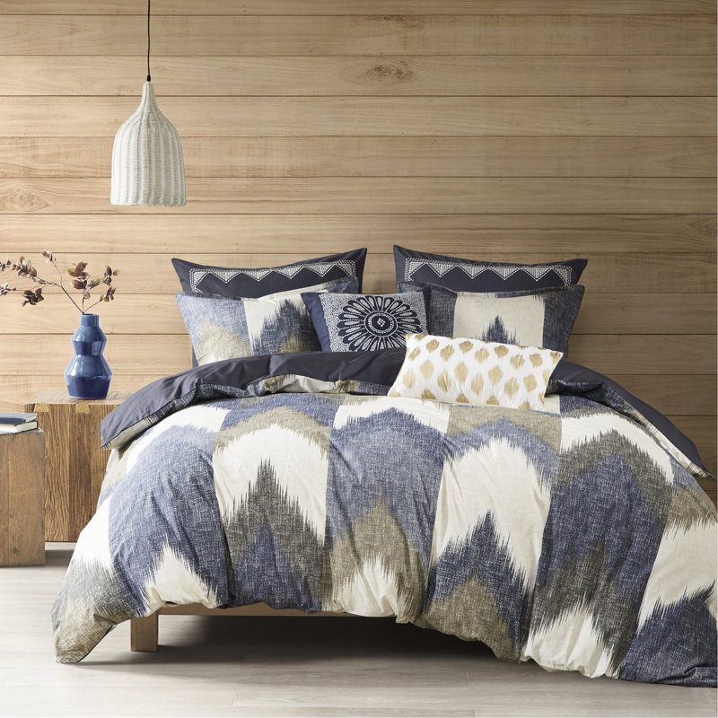 Housse de couette très grand / très grand - coton imprimé avec mini imprimé tendance et look frais