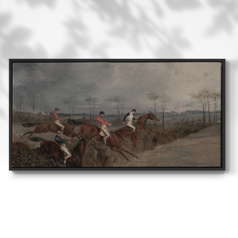 Vintage Animal Series-XLIV- Toile tendue avec châssis tendue - Prêt à accrocher, H 21 po x l 41 po, Noir