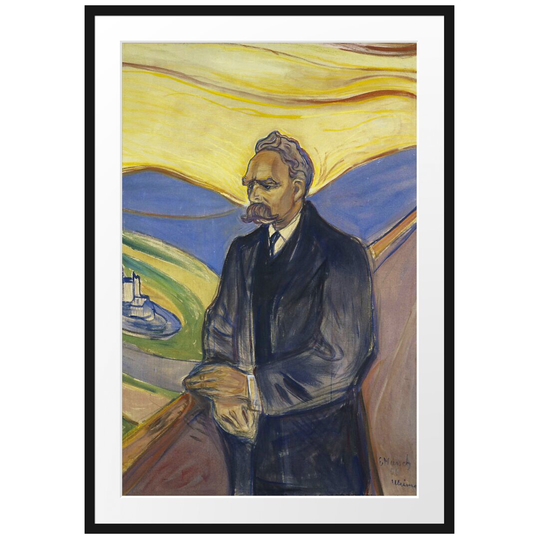 Gerahmter Kunstdruck Portrait of Friedrich Nietzsche von Edvard Munch