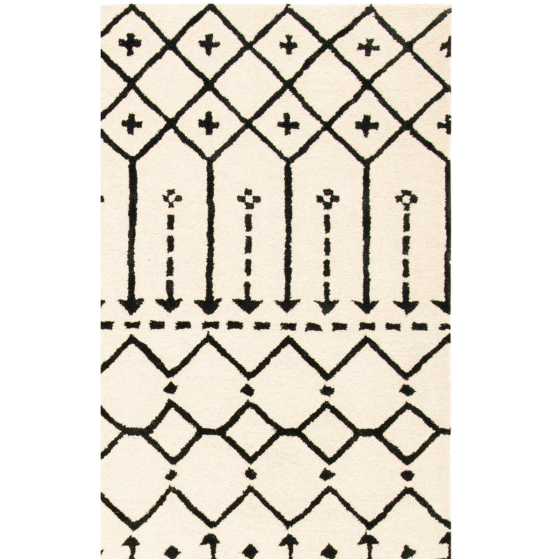 Griffiths Hand Tufted Wool Geometric Rug, Runner 2'3" x 6'
