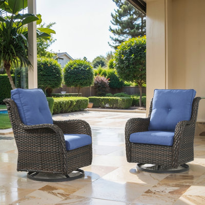 Fauteuils d'appoint en rotin avec coussins Bonia