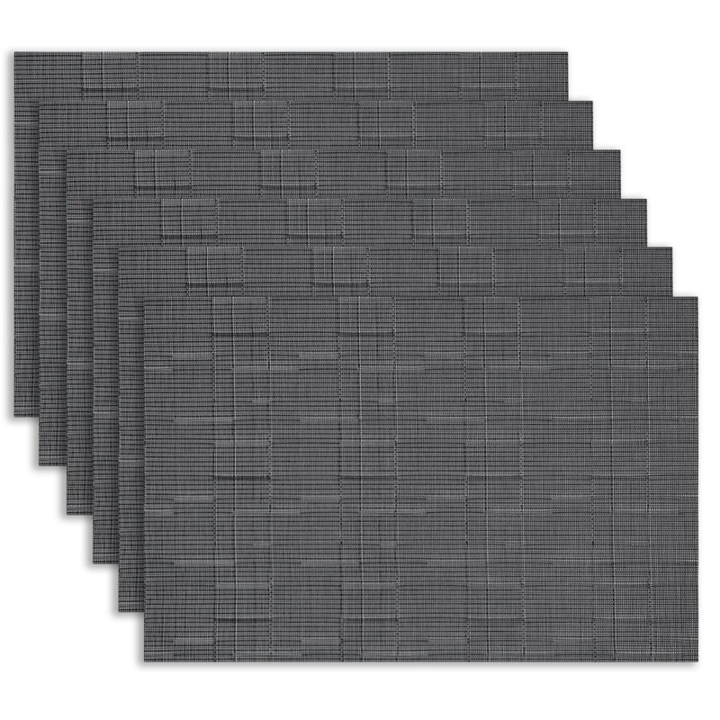 Mehinder Plastic / Acrylic Geometric Rectangle Placemat, Charcoal