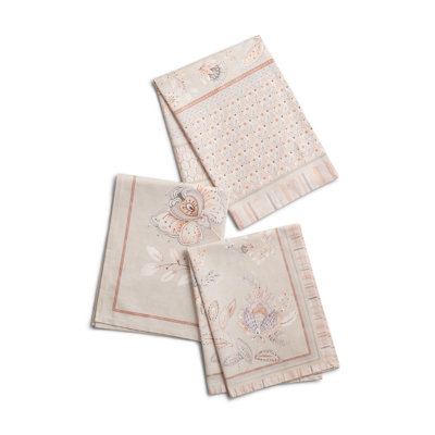 Ensemble de 3 linges à vaisselle 100% coton peigné de qualité supérieure Maison d'Hermine pour qualité hôtelière, salle à manger, cuisine, fêtes et thé, fleurs de la société (20 po x 27,50 po)
