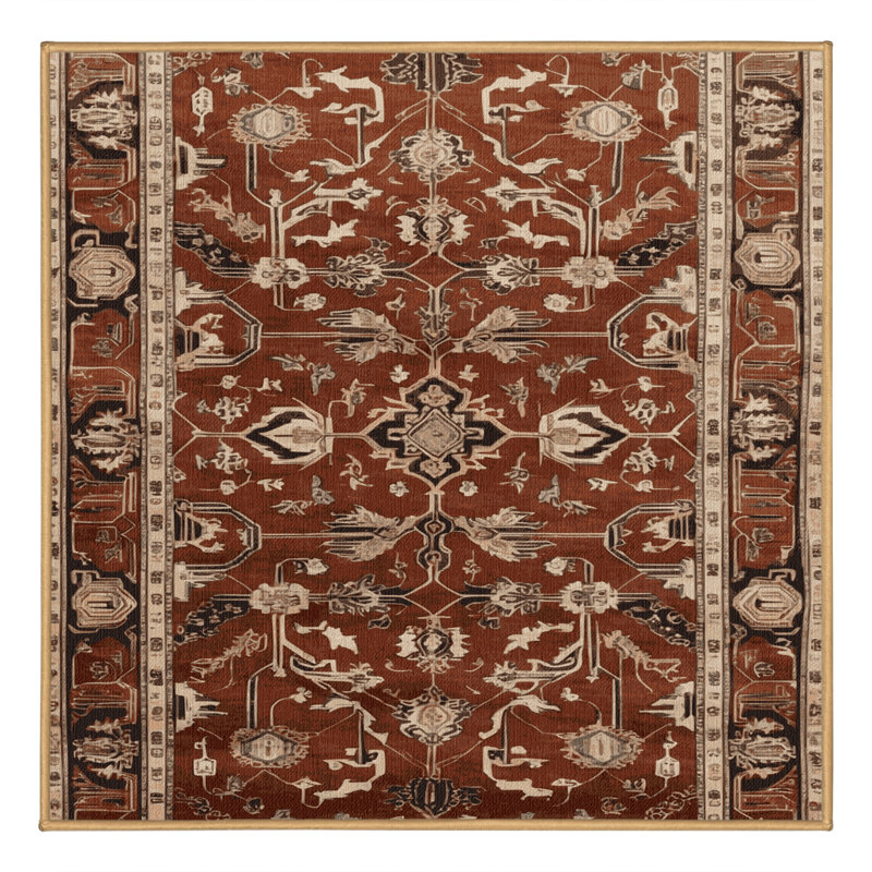 Tapis brun lavable à la machine, Carré 4 pi