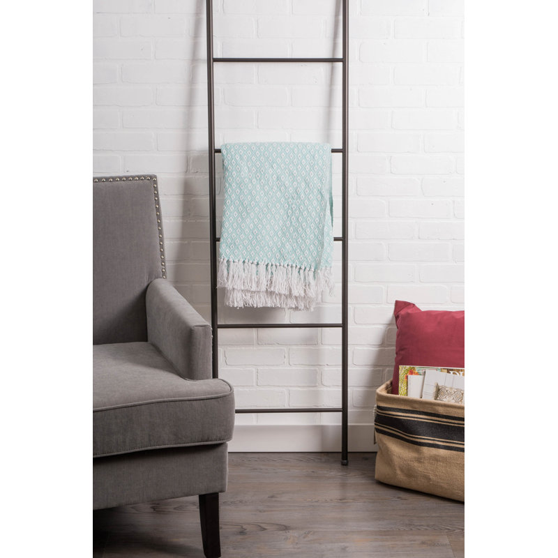 Hand Woven Throw Blanket, Aqua