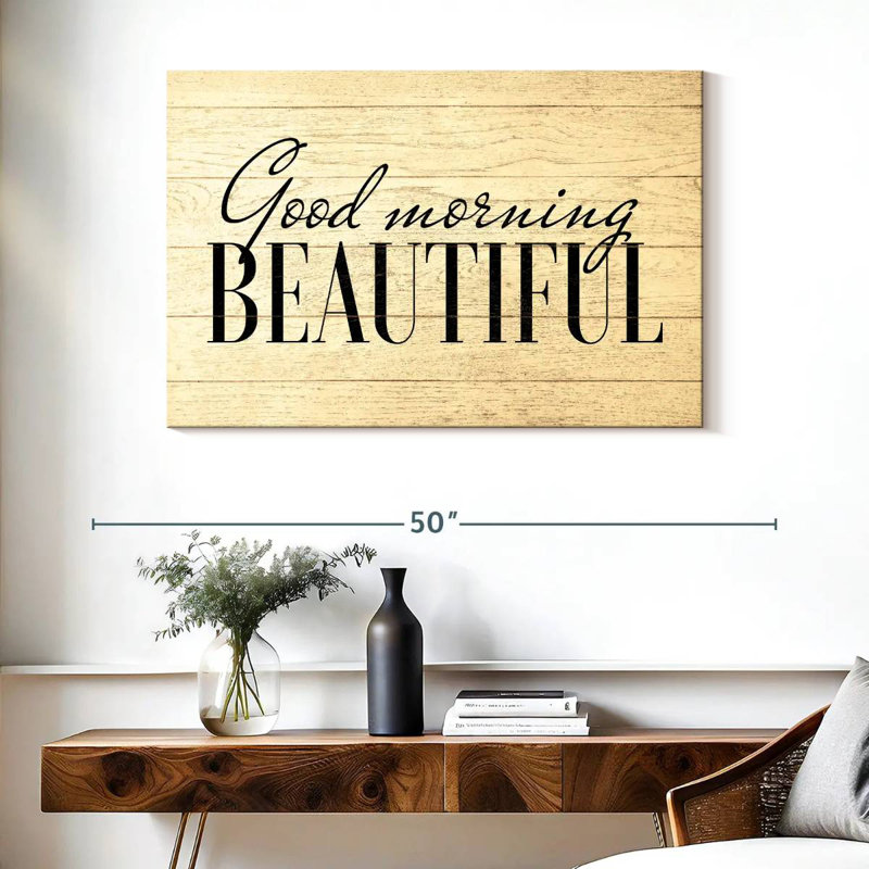 Tergel Good Morning, belle typographie, H 26 po x l 39 po