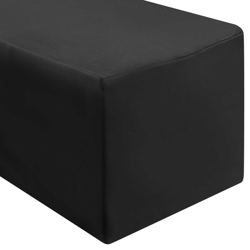  Solid Color Polyester Fitted Rectangular Tablecloth, Black, 72" L x 30" W