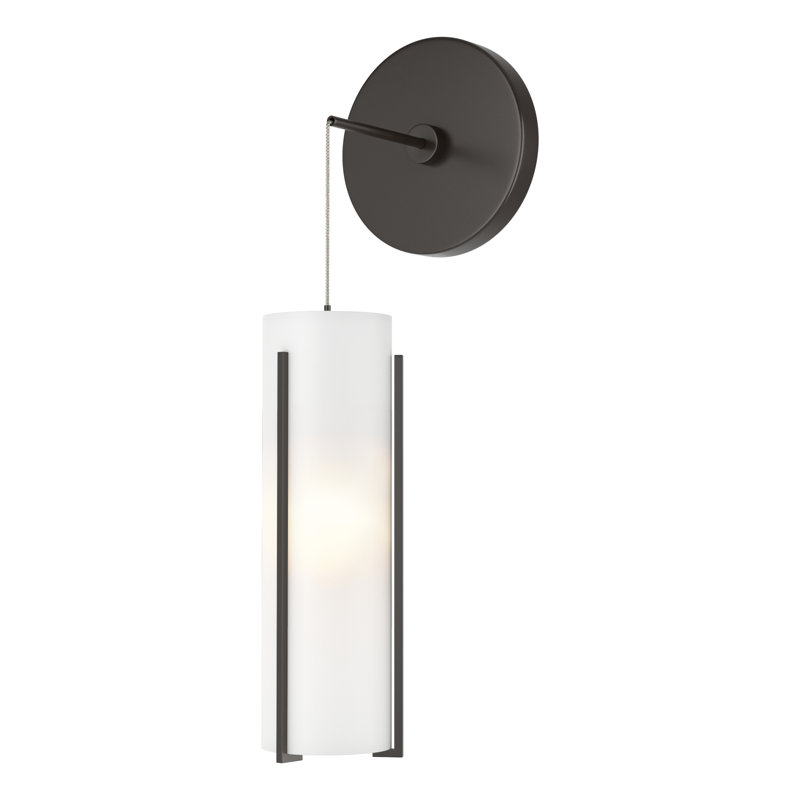 Exos 1 - Light Steel Armed Sconce, Opal White, Oil Rubbed Bronze