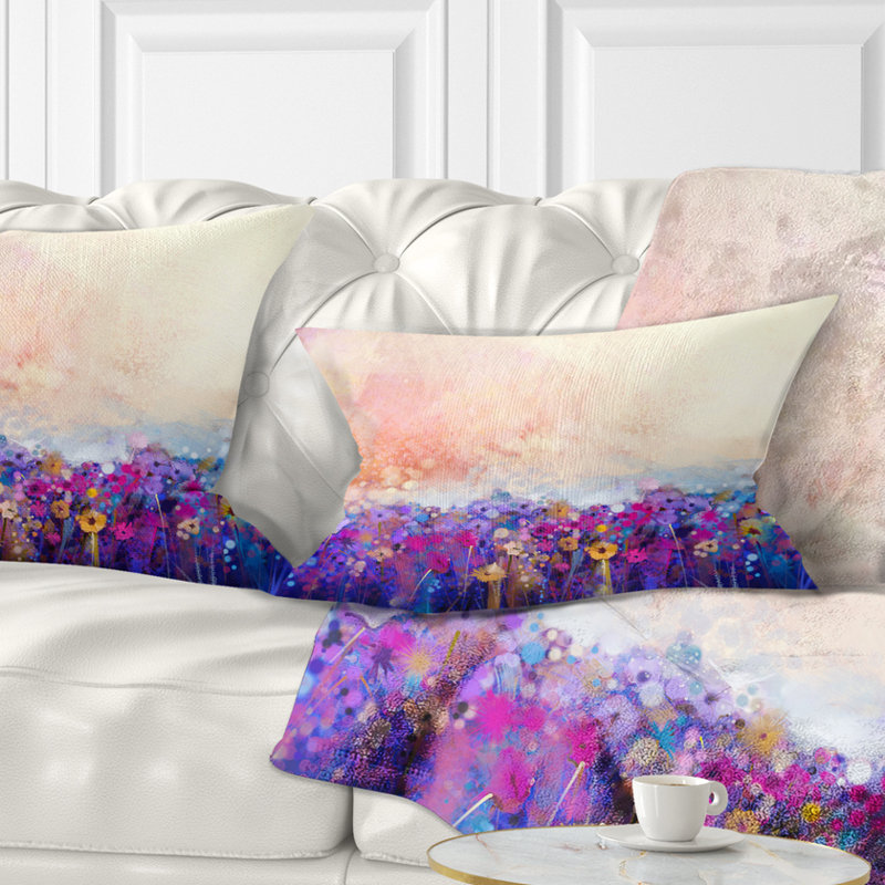 Coussin lombaire en fleurs abstraites