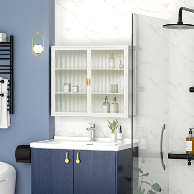 Armoire murale moderne à deux portes avec rangement à trois niveaux, buffet moderne et armoire d'appoint