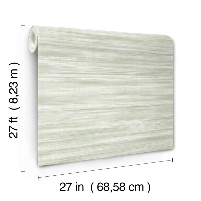 Brushed Linen Abstract Wallpaper Double Roll, Green