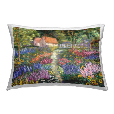 Floral Garden Cottage Outdoor Printed Pillow by Alexi Fine