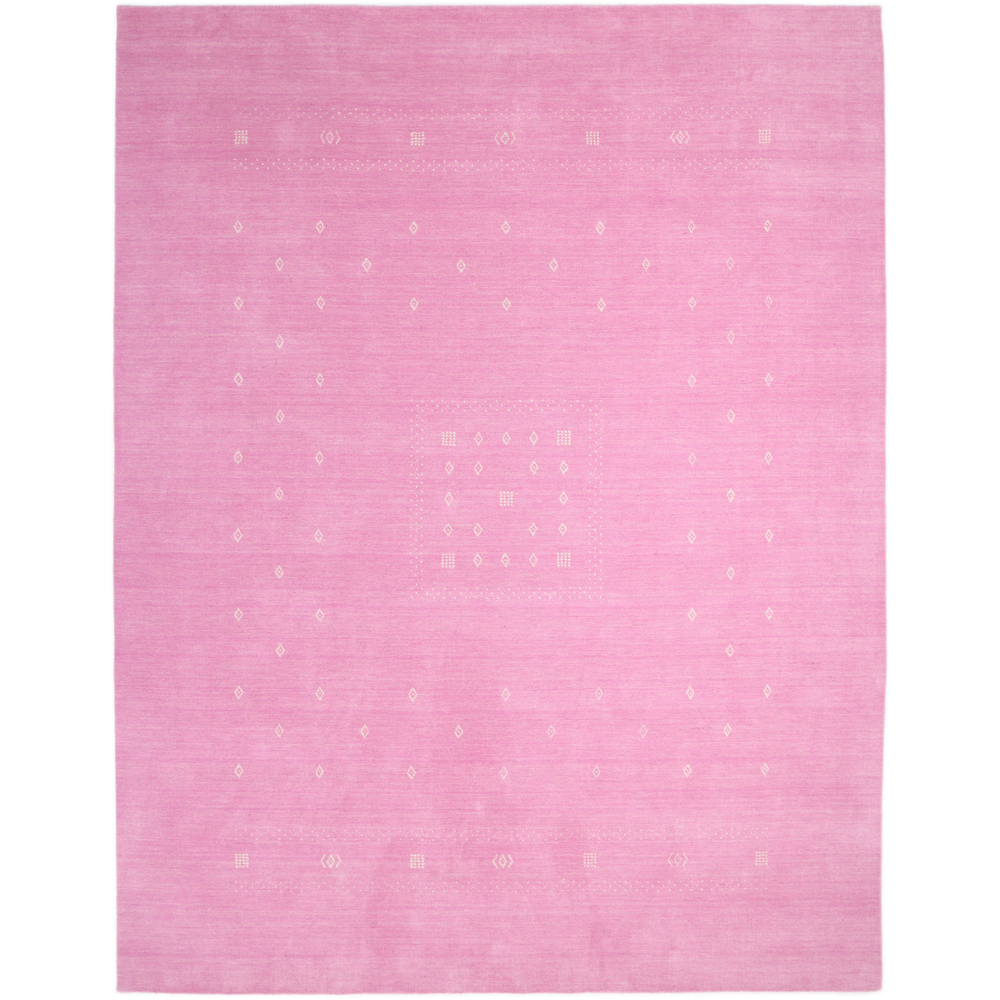 Simi Hand Knotted Cotton/Wool Southwestern Area Rug, Rectangle 3' x 5', Pink