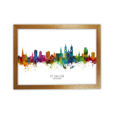 St. Gallen Switzerland Skyline by Michael Tompsett - Print