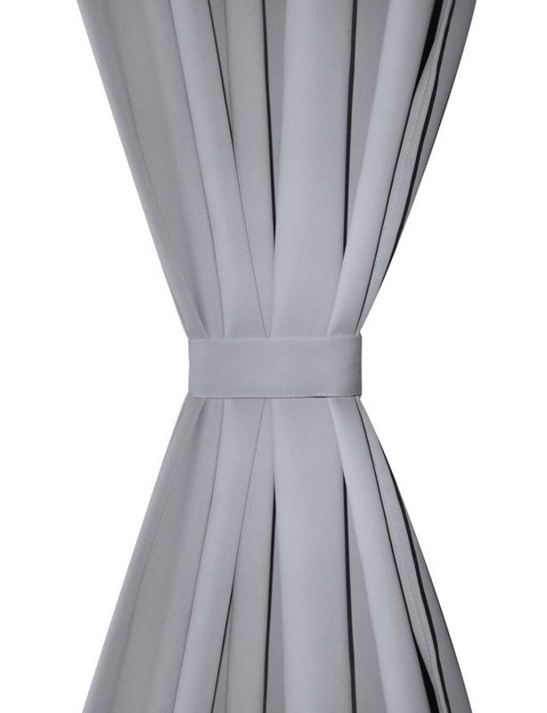 Back East Room Darkening Curtain Pair, Grey, 135 W x 175 D cm