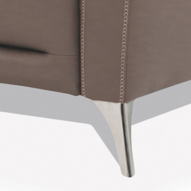 Sametta 35,5 po de large, Cuir véritable taupe
