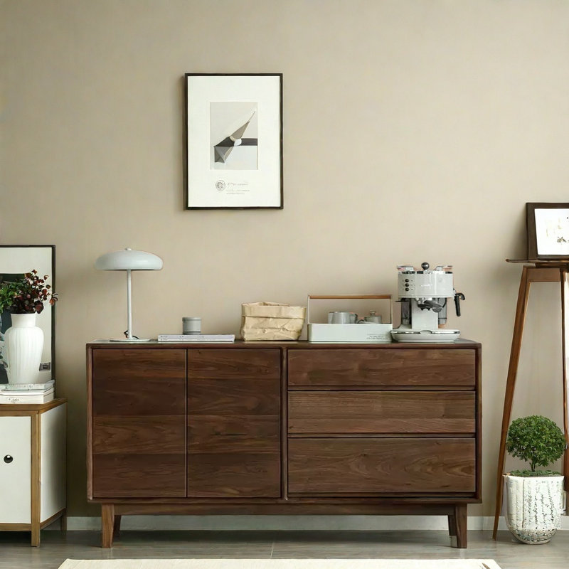 Buffet rétro tout en bois massif