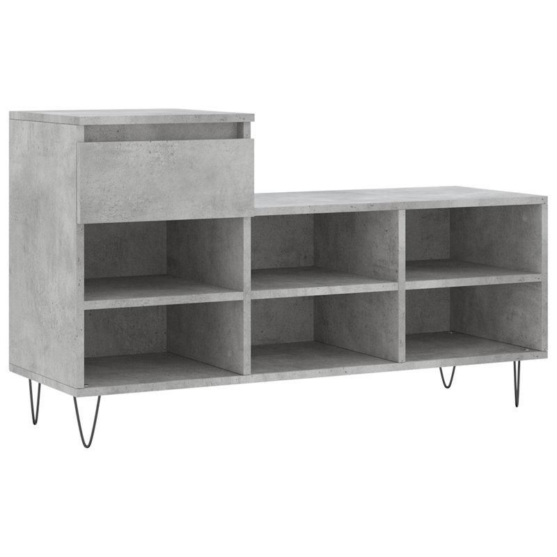 6 Pair Shoe Storage Cabinet, Concrete Grey