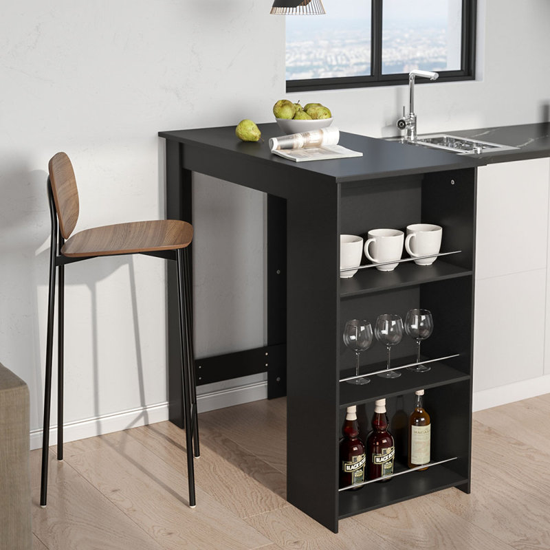 Bar Table With Open Shelves