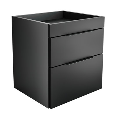 Capri Modern Double Drawer Low Profile Nightstand