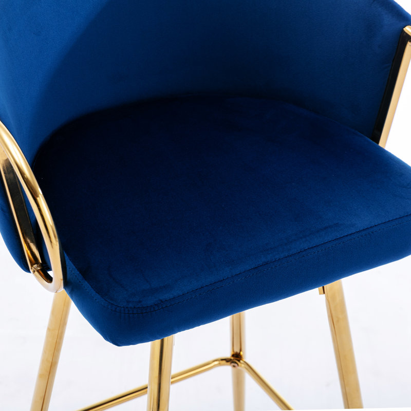 Tabouret de bar et de comptoir Reichen, Tabouret de bar (siège d'une hauteur de 30,31 po), Bleu