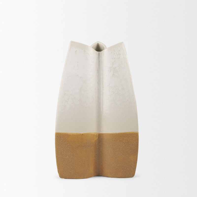 Vase texturé blanc cassé Stearne, H 13,5 po x l 7,22 po x P 7,28 po