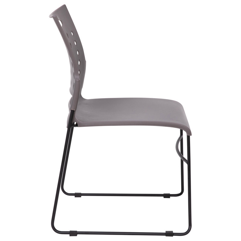 AeroFlow Gray Sled Base Stackable Chairs, Set of 5