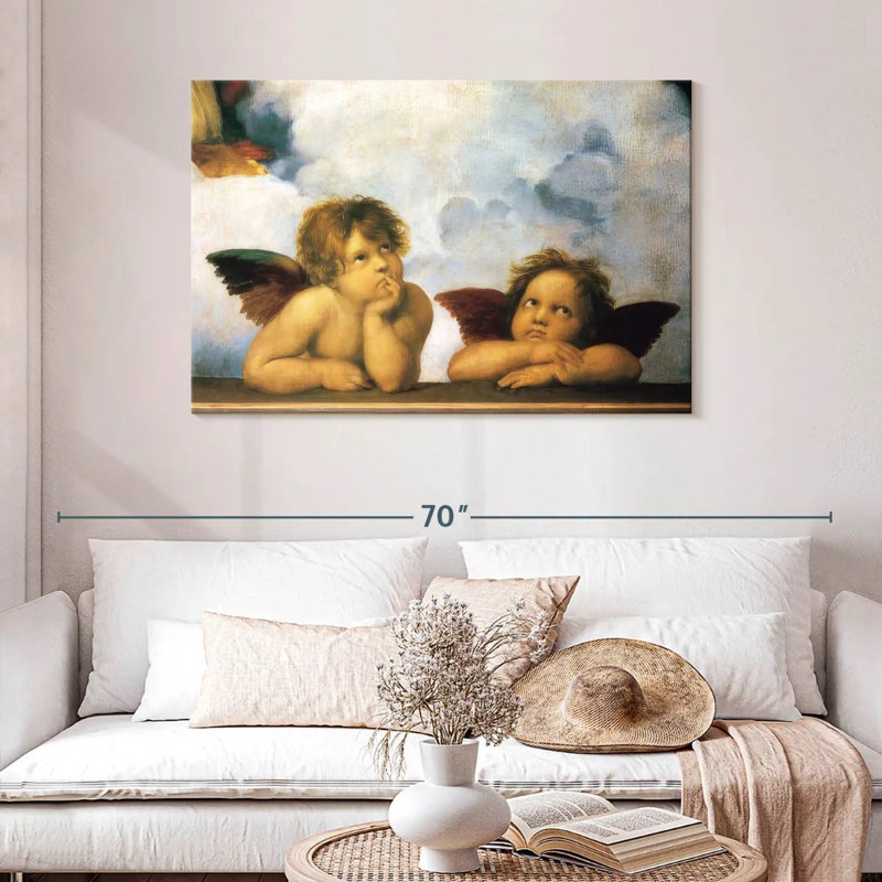 Détail de Putti de la Madone Sixtine, H 30 po x l 45 po
