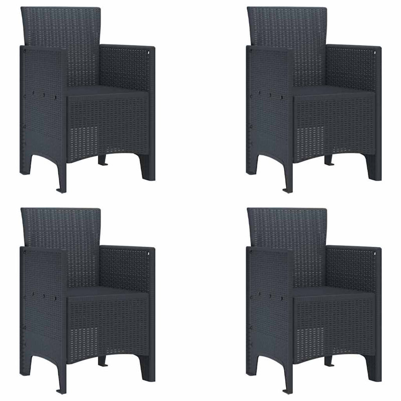 Garden Chair with Cushion Polypropylene Modern Outdoor Seating Patio