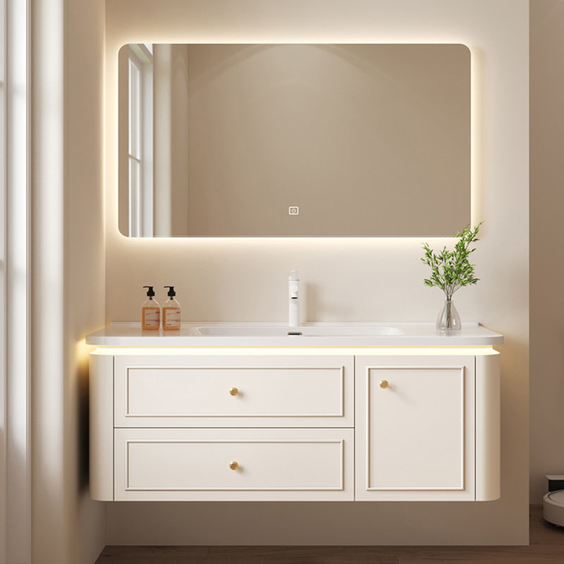 Meuble-lavabo de style crème français