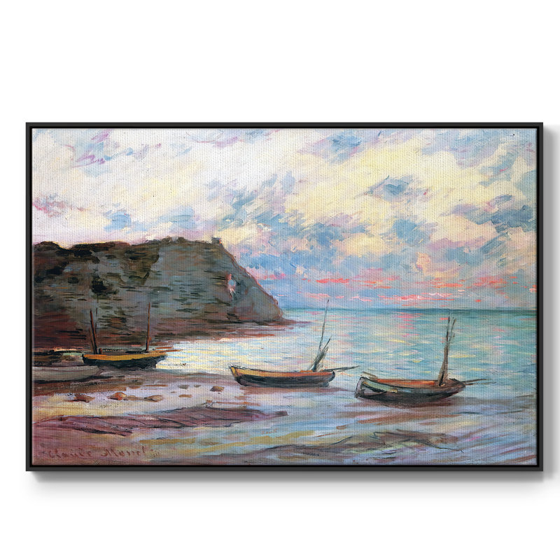 " Sunset At Etretat, 1885 ", Black, 17" H x 25" W x 2" D