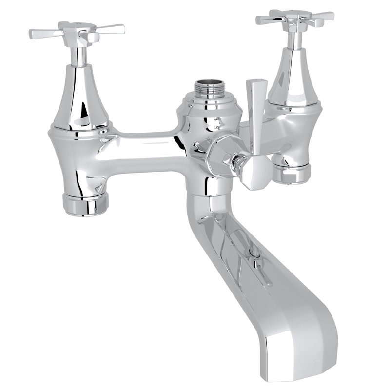 Robinet de baignoire sur pattes Deco ™, Chrome poli, Poignées croix