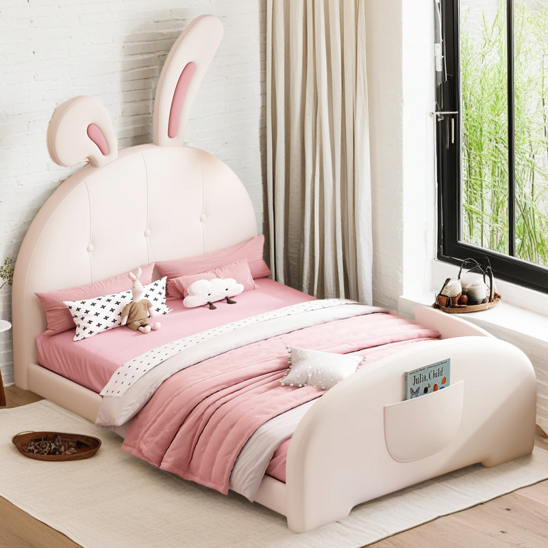 Lit simple princesse en forme de lapin rembourré, Blanc