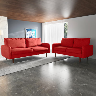 Charlese 70" Linen Blend Round Arm Sofa