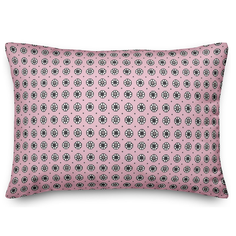 Coussin Pixel, Rose / Noir