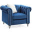 Fauteuil d'appoint en velours bleu marine Julianne-1593258122