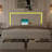Upholstered Bed Frame with Adjustable Charged LED Headboard and Storage Drawers-74603264-67622394