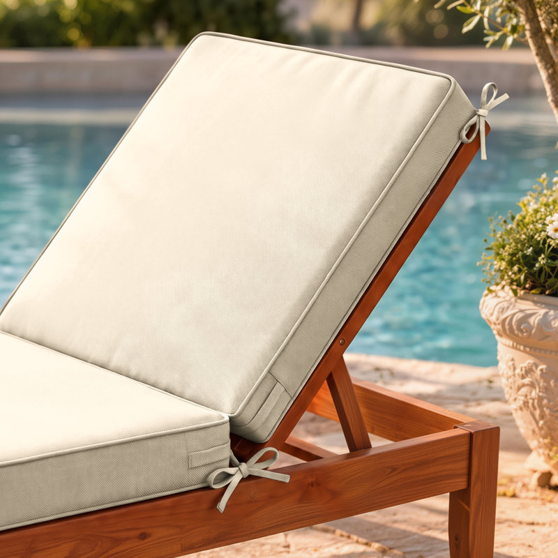 Coussin de chaise longue d'extérieur 4 po Coussins de chaise longue l 21 po x L 72 po, 2, 72" L x 21" W, Beige