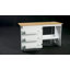 Multipurpose Folding Craft Sewing Table Cabinet Compact Design With Charging Station Lockable Casters And Storage Shelves, Magnetic Doors