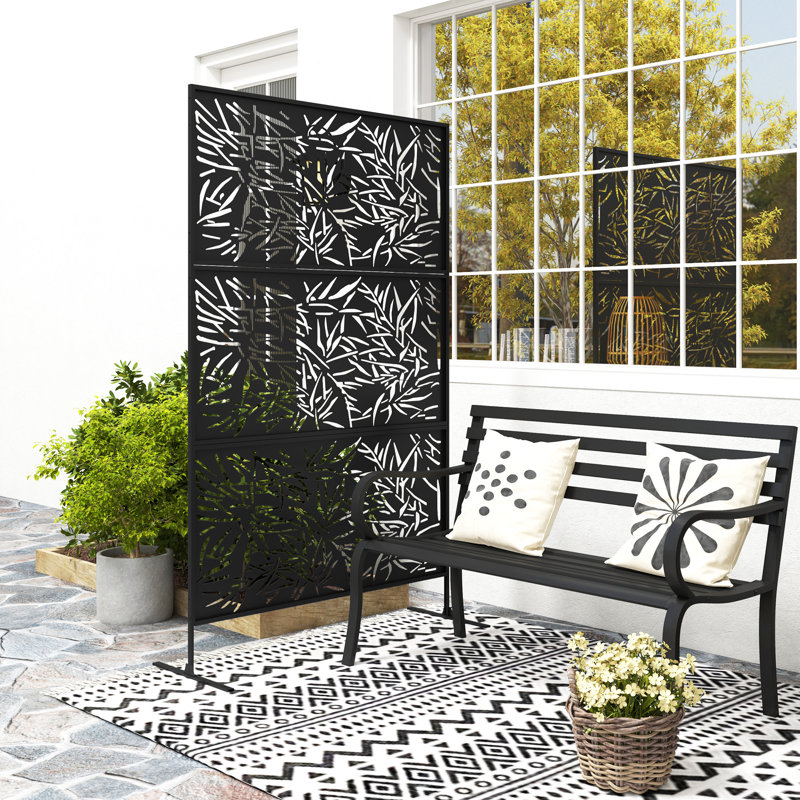Paravent autoportant en métal pour clôture, treillis de jardin pour terrasse, balcon, cour, piscine, pièce intérieure