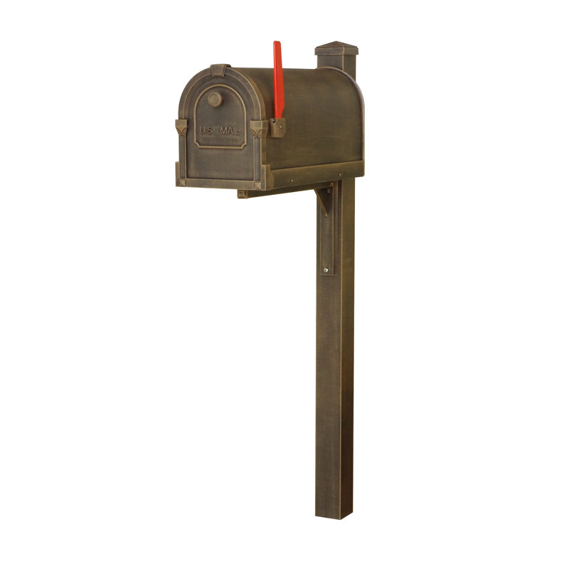 Aluminum Post Mounted Mailbox with Magnetic Closure