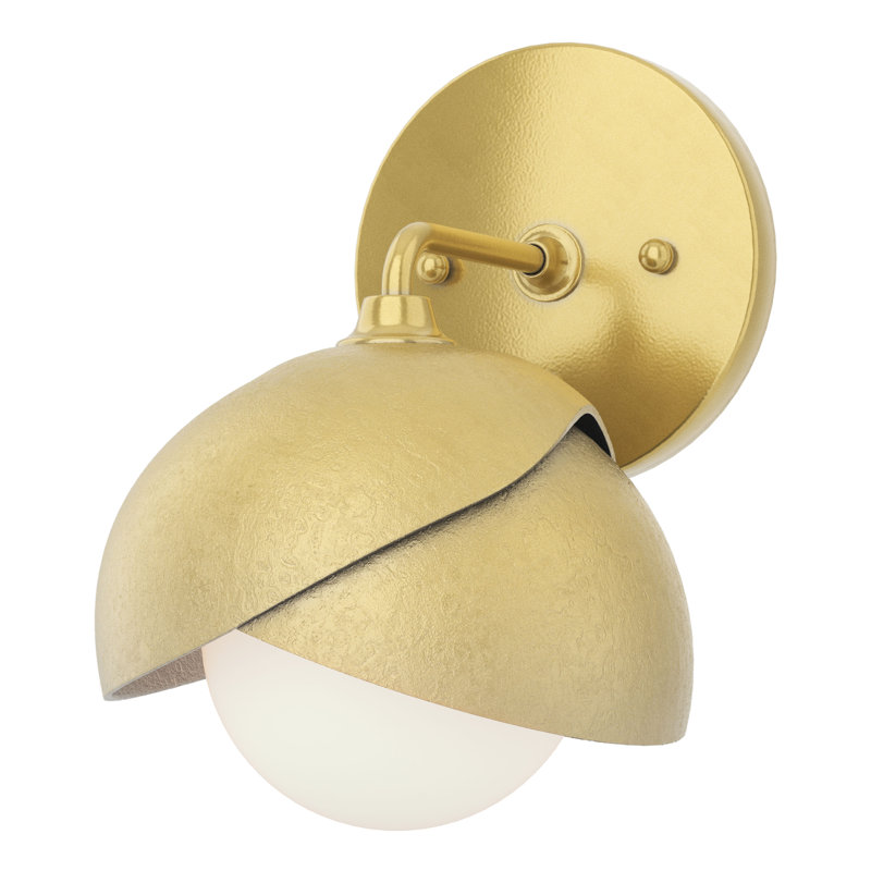 Brooklyn 1 - Light 8.6" Height Dimmable Bath Sconce, Vintage Platinum, Modern Brass