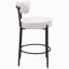 Ensemble de 2 tabourets de bar à hauteur de comptoir avec repose-pieds en métal noir avec repose-pieds pour la salle à manger, blanc