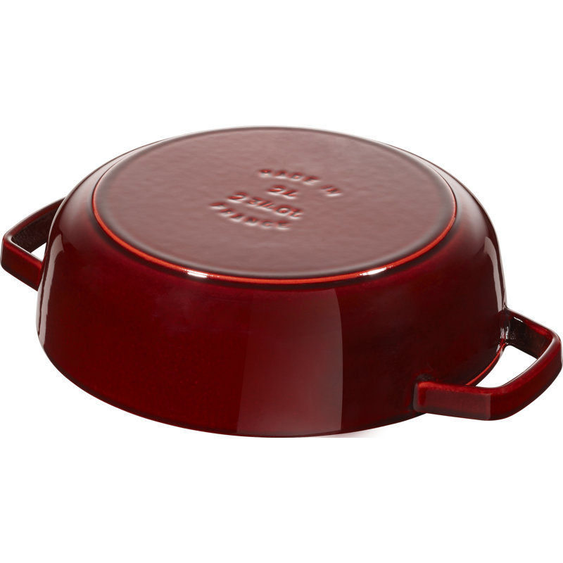 STAUB Cast Iron Round Casserole Dish, 24cm, Grenadine