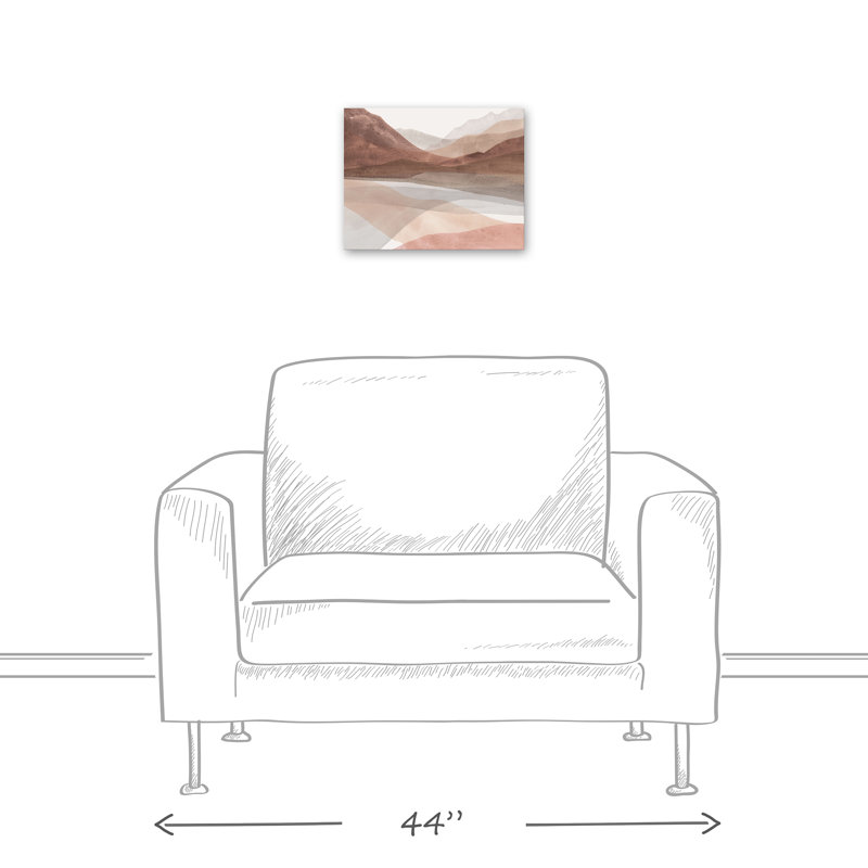 Paysage à l'aube sur toile, H 11 po x l 14 po x P 1,25 po