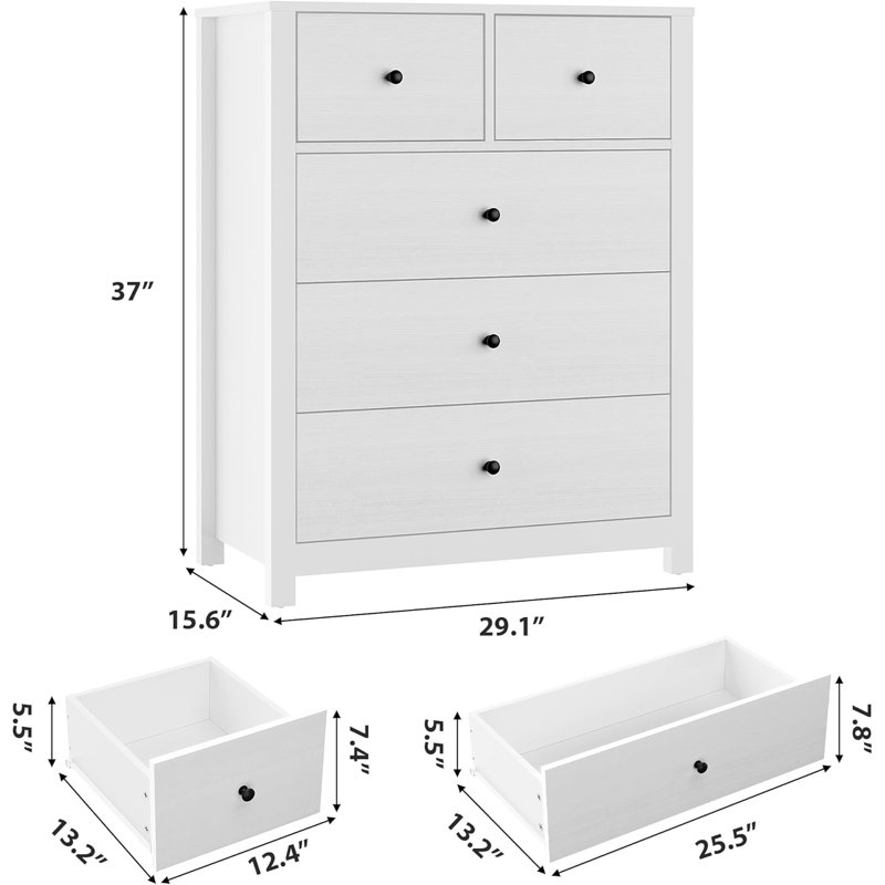 73.91cm W 5 - Drawer Chest of Drawers